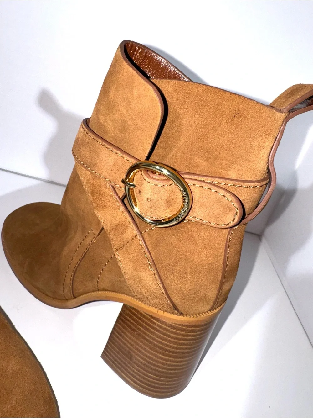 See By Chloe Lyna Brown Suede Ankle Boots